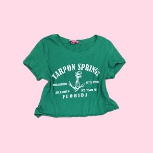 y2k green Florida baby tee crop top